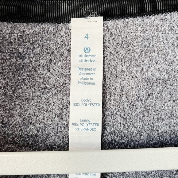 Lululemon Fleece Moto Jacket Black/Ambient Grey/Black Size 4 Full Zip - Picture 7 of 10